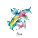 pisces zodiac sign lgbt flag colors tattoo design idea