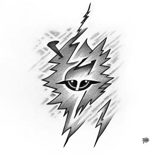 Realism "Lightning Bolt" Tattoo Idea BlackInk AI