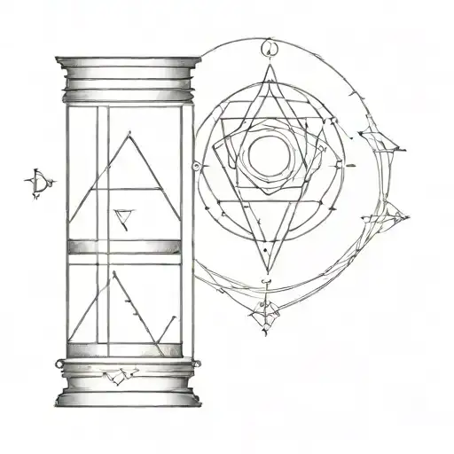 the alchemical symbols arranged in a descending column to fit onto a forearm. the top is the philosopher's stone tattoo design idea