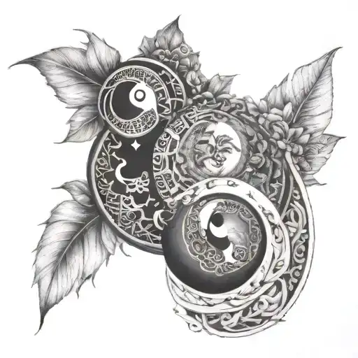 yin yang and mandala tattoo design idea