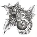 yin yang and mandala tattoo design idea