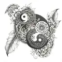 yin yang and mandala tattoo design idea
