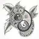 yin yang and mandala tattoo design idea