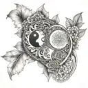 yin yang and mandala tattoo design idea
