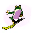 frog skating tattoo design idea