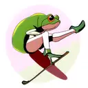 frog skating tattoo design idea