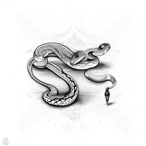 dagger with snake tattoo design idea