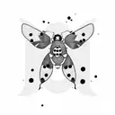 the letters S.A.M. with ladybugs around it that have soccer ball patterns on their wings tattoo design idea