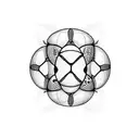 the letters S.A.M. with ladybugs around it that have soccer ball patterns on their wings tattoo design idea