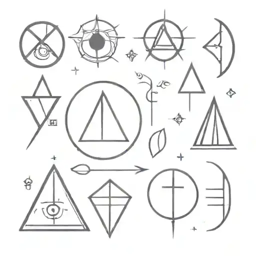 Alchemical elements for death  tattoo design idea