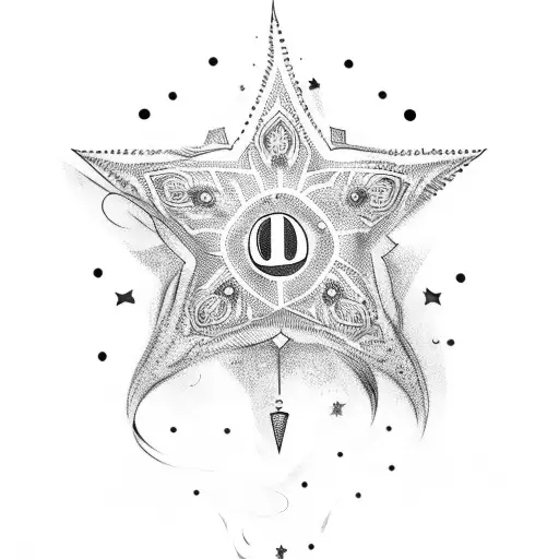 The name Linda with stars  tattoo design idea