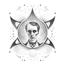 Could you create a tattoo design composed of dots and lines inspired by Poe's tale of Hans Pfaall's journey to the moon? tattoo design idea