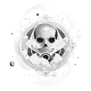 Could you create a tattoo design composed of dots and lines inspired by Poe's tale of Hans Pfaall's journey to the moon? tattoo design idea