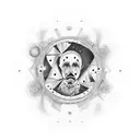 Could you create a tattoo design composed of dots and lines inspired by Poe's tale of Hans Pfaall's journey to the moon? tattoo design idea