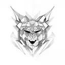 Leão com relógio e cruz tattoo design idea