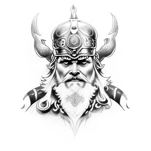 Odin com seu corvo tattoo design idea