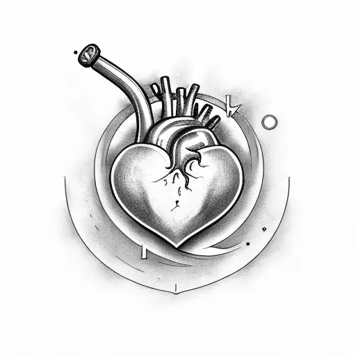 semicolon, heart, flame tattoo design idea
