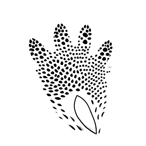 A minimalist tattoo of a cat's paw print with Olive's name written underneath. tattoo design idea