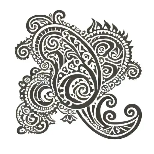Paisley shape that spells Gisou tattoo design idea