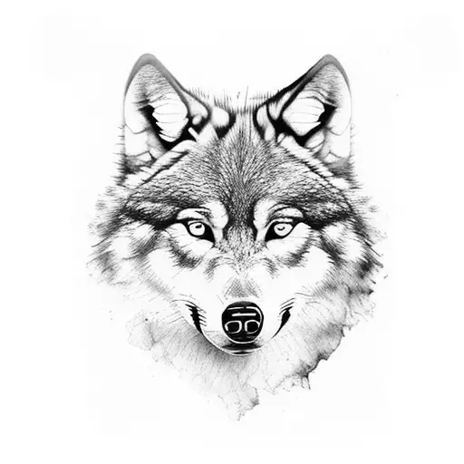 arm sleeve with a wolf face with Forrest background, and words saying everything happens for a reason  tattoo design idea
