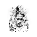 Sunset and Xxxtentacion tattoo design idea