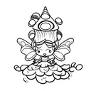 fairy sitting on top of a mushroom tattoo design idea