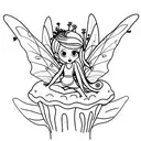 fairy sitting on top of a mushroom tattoo design idea