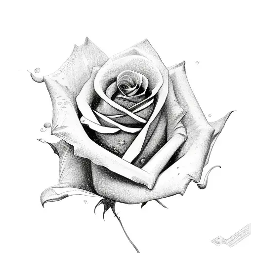 Roses, crystals, full sleeve tattoo design idea