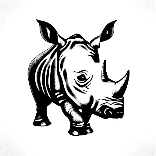 rhino  tattoo design idea