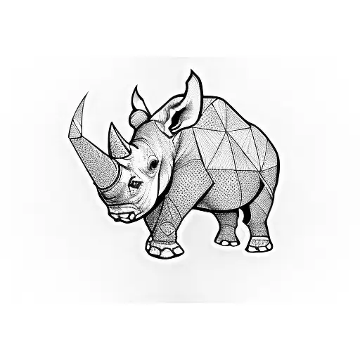 rhino  tattoo design idea