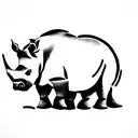 rhino  tattoo design idea
