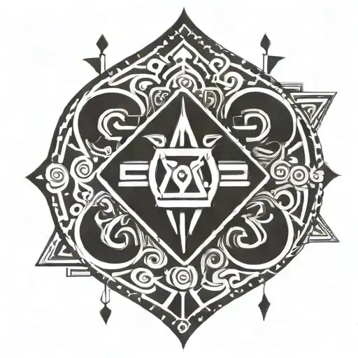 damru aztec style symbol tattoo design idea