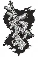 Ak47 and mafia tattoo design idea