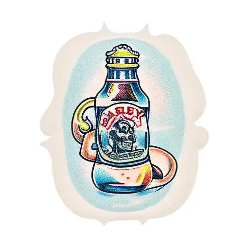 jar of beer tattoo design idea