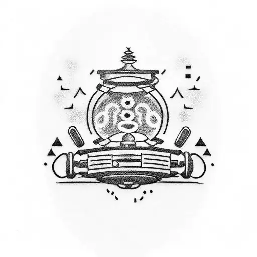 Create a tattoo of a magical music box with Studio Ghibli-inspired details tattoo design idea