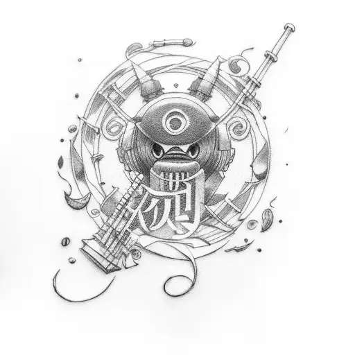 Combine a music staff with elements from Studio Ghibli films for a unique tattoo tattoo design idea