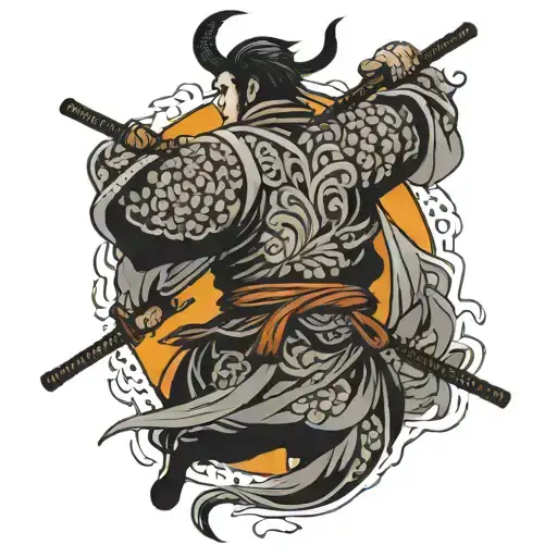 japanese style ronin back tattoo tattoo design idea