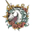 unicorn tattoo design idea