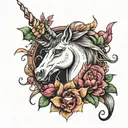 unicorn tattoo design idea