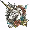 unicorn tattoo design idea