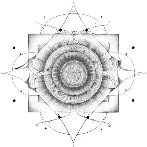 Fibonacci with planets tattoo design idea
