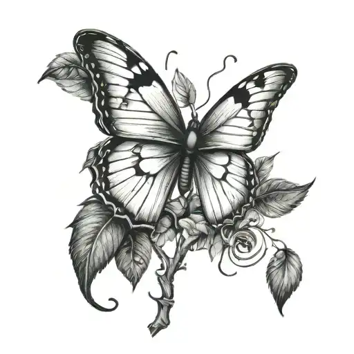 Poison tree with dead buterflys'   tattoo design idea