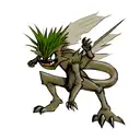 dragon fighting with humanoid monster tattoo design idea