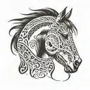 indigenous horse tattoo design idea