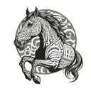 indigenous horse tattoo design idea