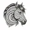 indigenous horse tattoo design idea