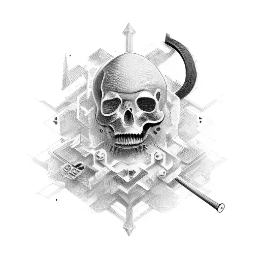 Visual Representation Of Intelligence Combined With The Visual Representation Of Tools tattoo design idea