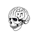 brains and hammers with books and tools tattoo design idea