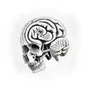 brains and hammers with books and tools tattoo design idea