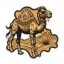 camel on desert tattoo design idea
